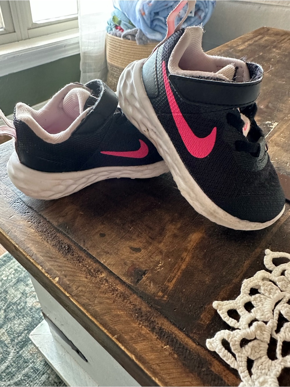 Nike Kids Black Sneaker with Pink